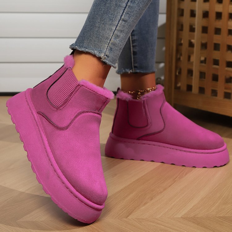 Damen Komfortable Chelsea-Stiefeletten mit Warmfutter EB