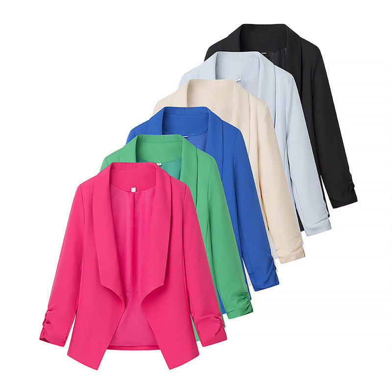 Damen elegante Blazerjacke mit lässigem Schnitt und stylischen Ärmeldetails EB