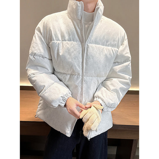 Unisex nan wattierte Steppjacke mit Stehkragen, zwei Taschen und elastischen Bündchen EB