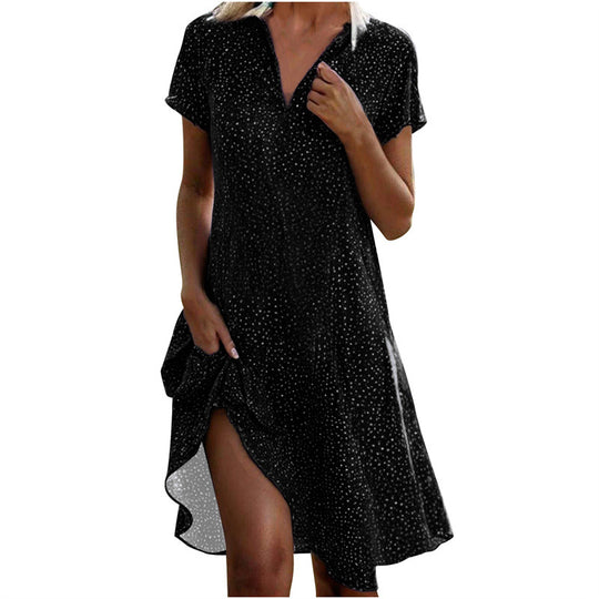 Damen Hemdkleid mit Polo-Kragen und leichtem, atmungsaktivem Stoff EB
