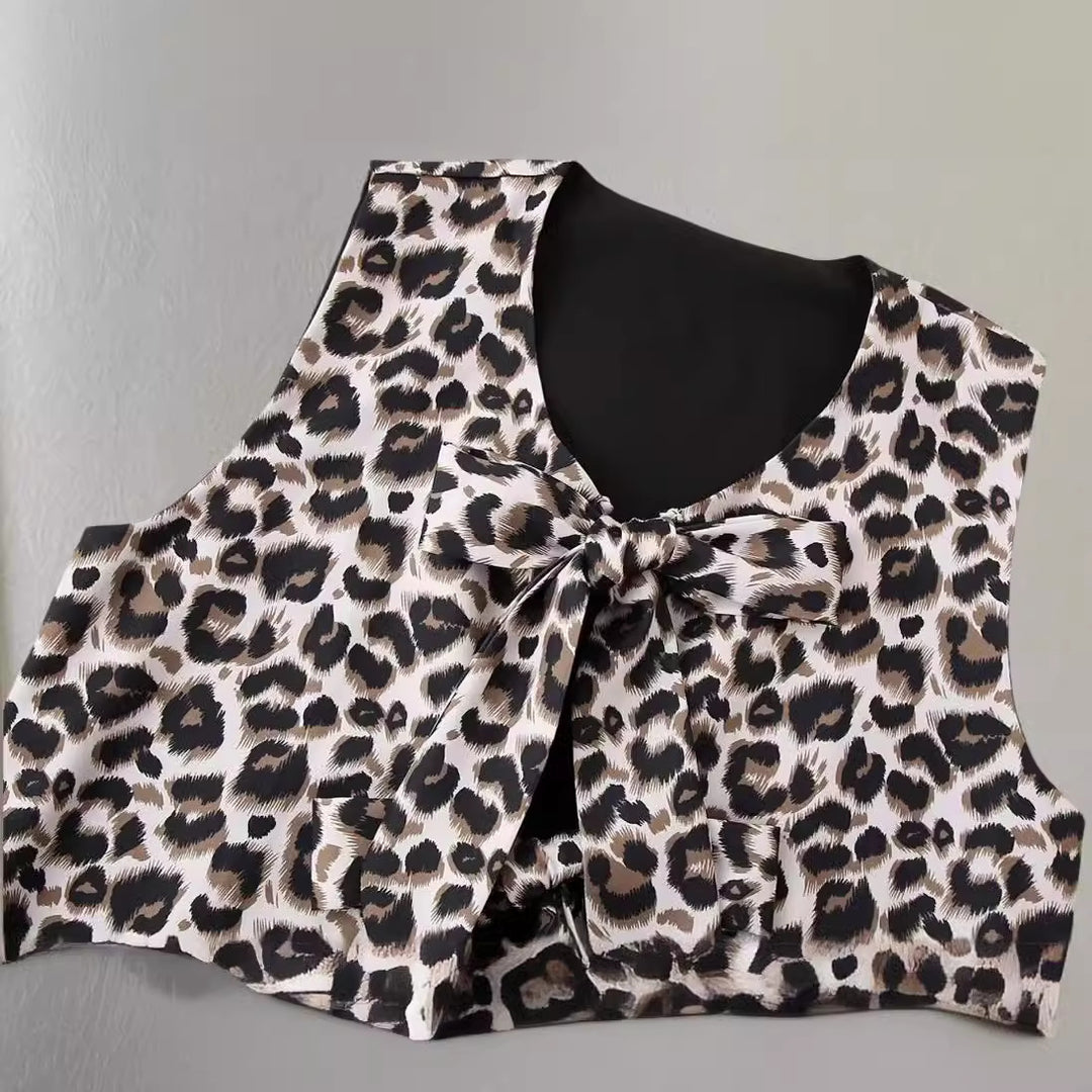 Damen Weite Leoprint-Hosen EB