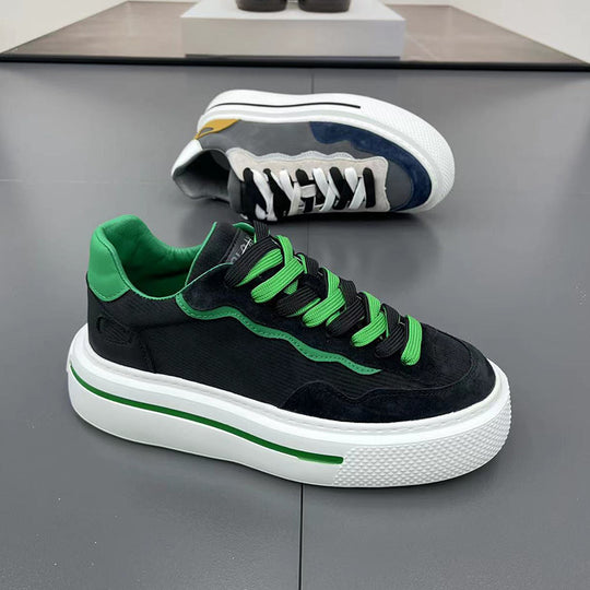 Damen modische Sneaker mit dämpfender Plattform und farblich abgesetzten Schnürsenkeln EB