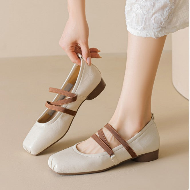 Damen Ballerinas mit komfortablem Riemchendesign und weichem Fußbett EB