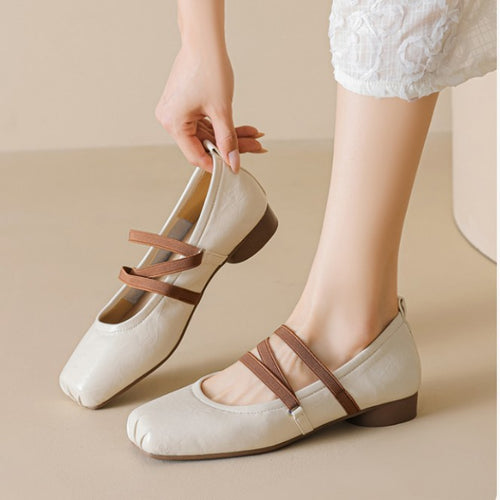 Damen Ballerinas mit komfortablem Riemchendesign und weichem Fußbett EB