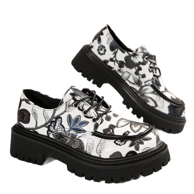 Damen Schnürschuhe mit floralem Muster und robustem Profil EB