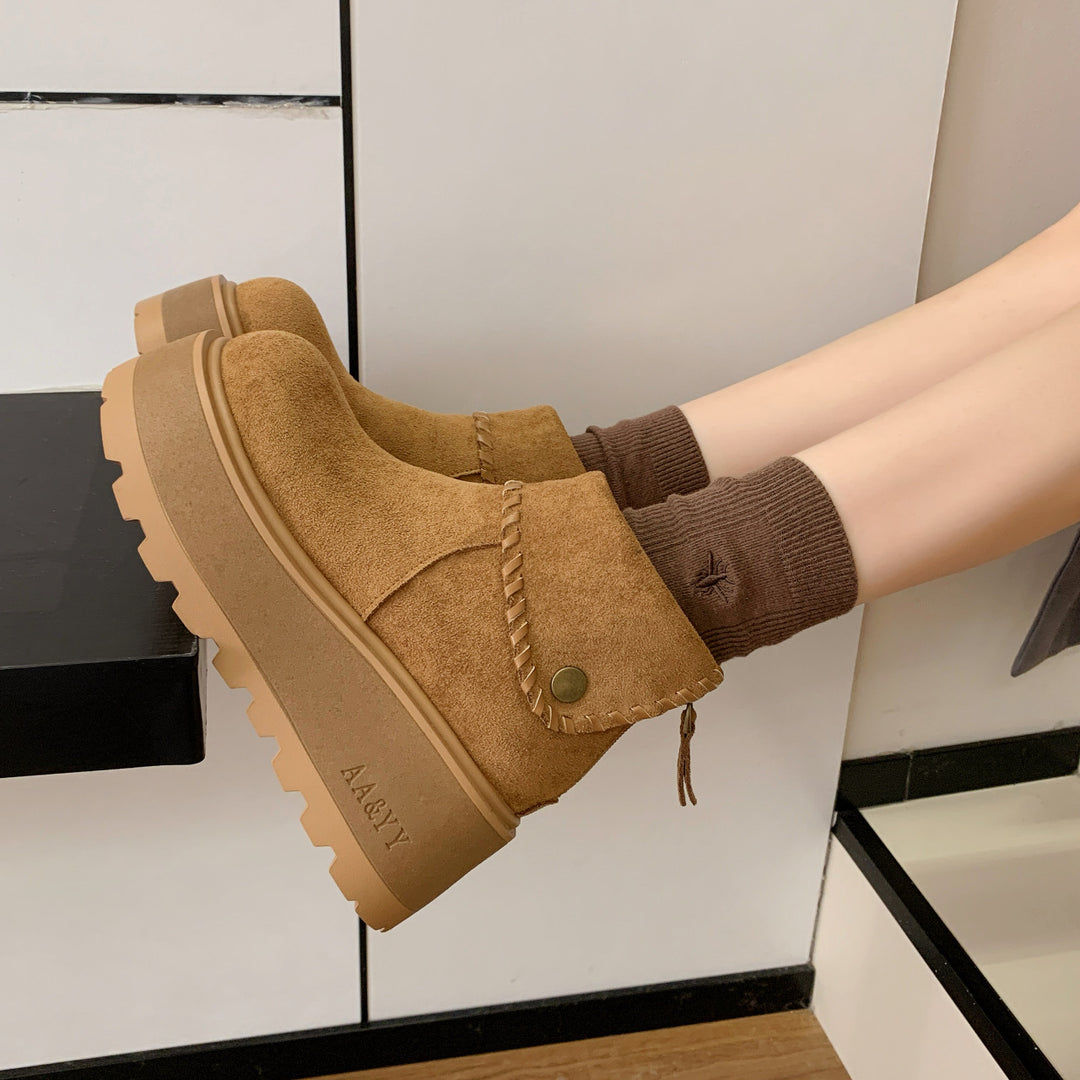 Damen Plattformstiefeletten mit hochgezogenem Schaft von EB