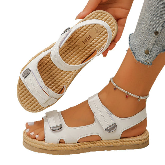 Damen Sportliche Riemchensandalen mit verstellbarem Klettverschluss und rutschfester Sohle EB