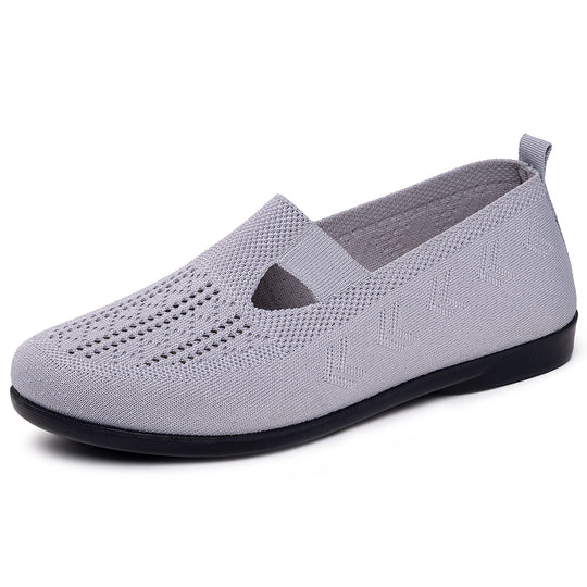 Damen bequeme Slip-On Schuhe mit luftiger Strickoberfläche EB