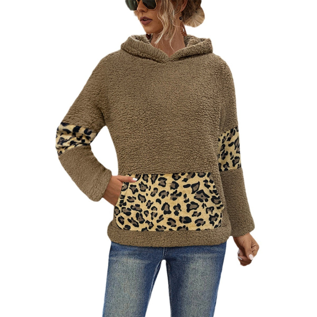 Damen Kuschel-Hoodie mit tierischem Muster und praktischen Seitentaschen EB