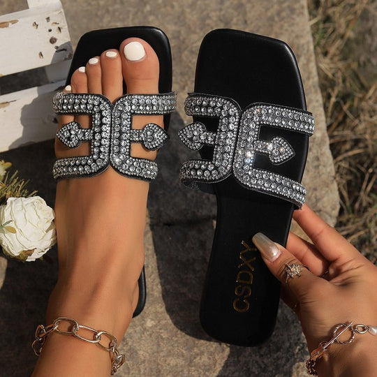 Damen Sandalen mit funkelnder Verzierungen und elegantem Design EB
