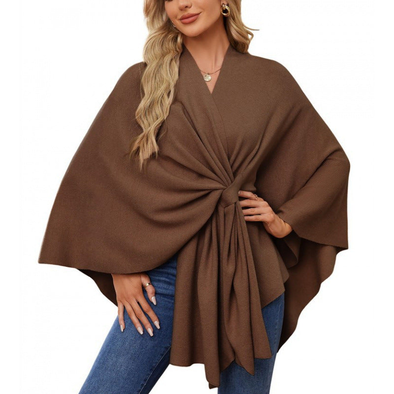 Damen modischer Wickelmantel mit trendigem Design EB