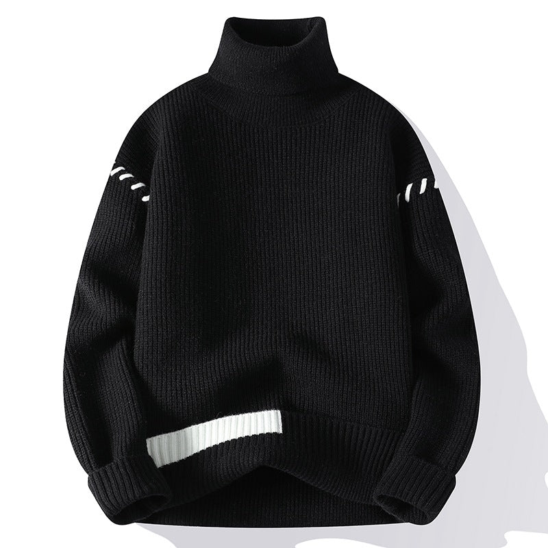 Damen Grober Rollkragenpullover mit dekorativen Ärmeldetails EB