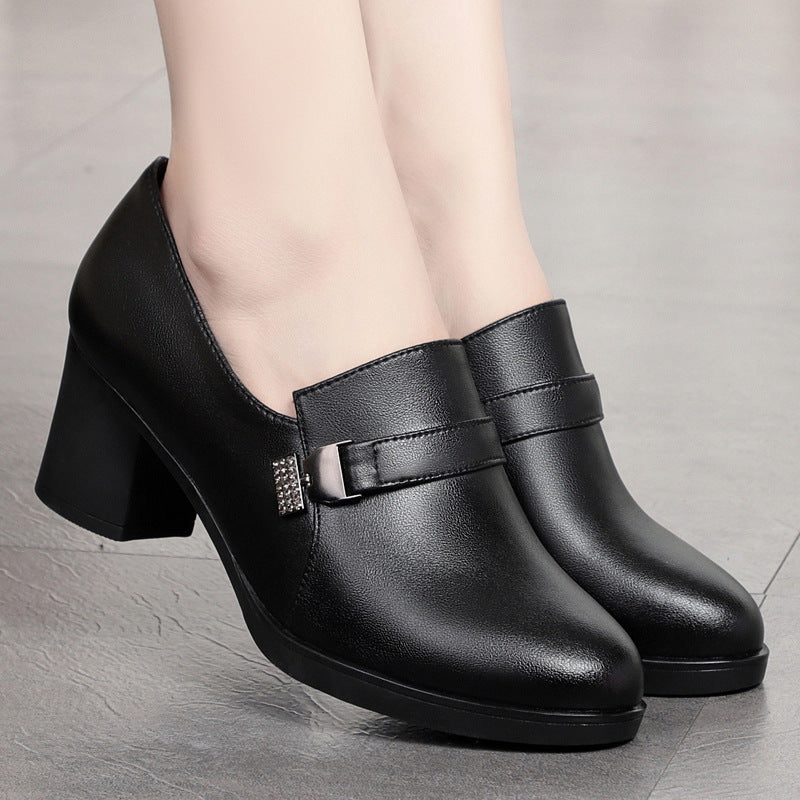 Damen Elegante Schnürschuhe mit bequemem Blockabsatz und modischem Design EB