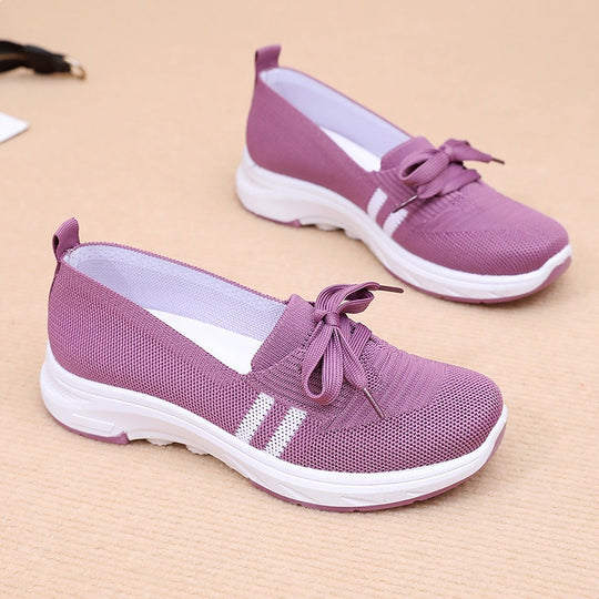 Damen Bequeme Slip-On Sneakers mit modischem Schleifendetail EB