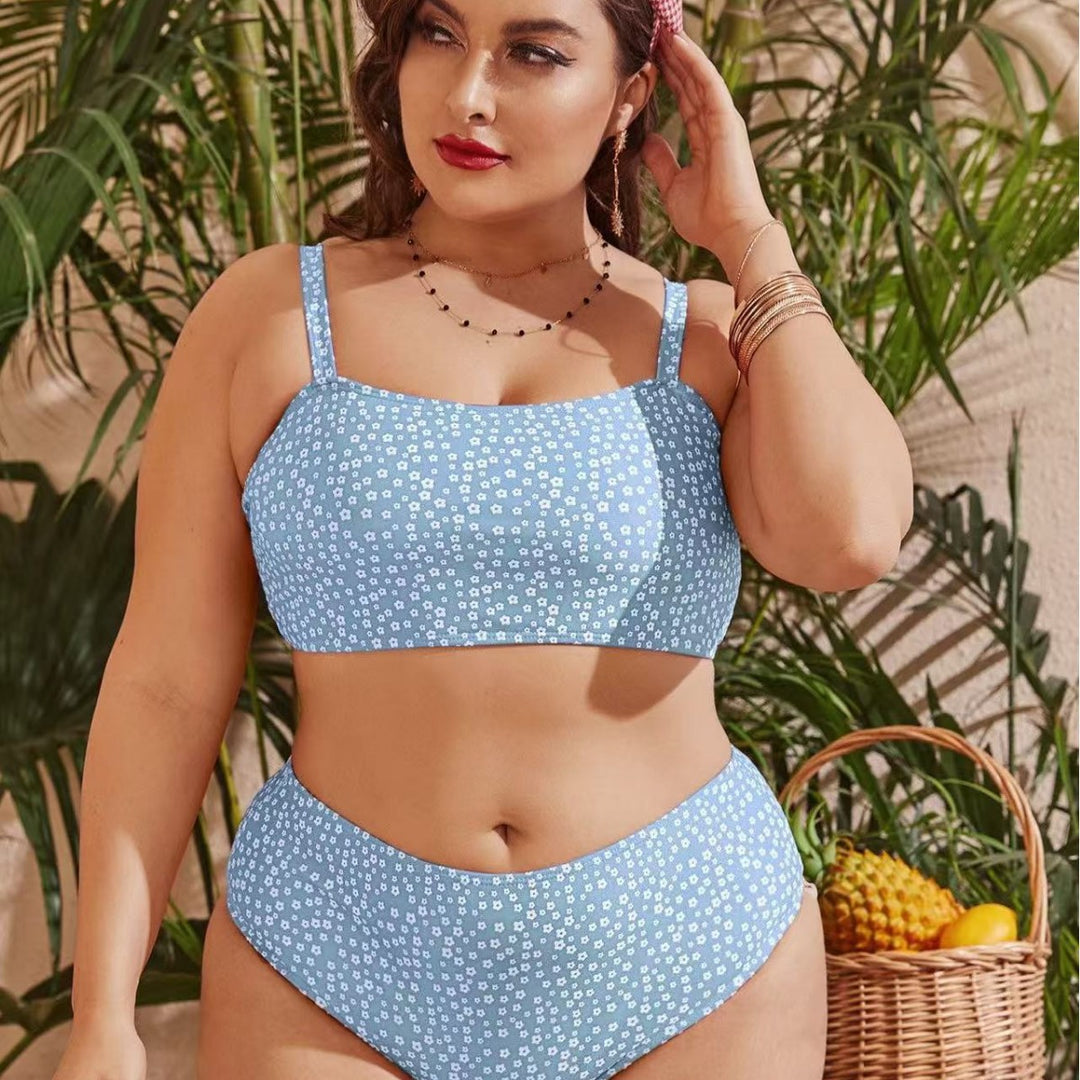 Damen Hochgeschnittener Bikini mit verspieltem Punktedesign EB