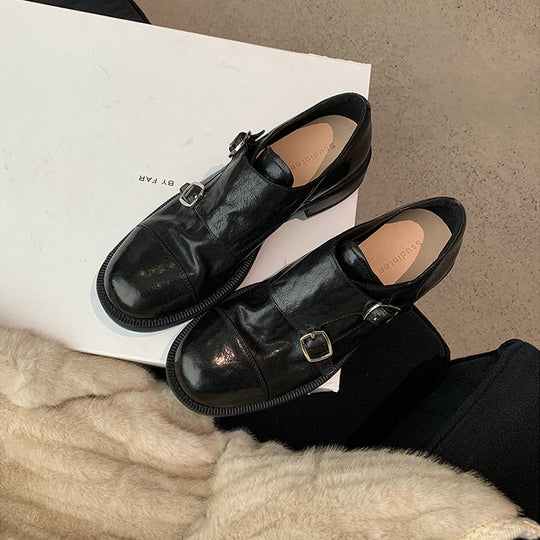 Damen modische Mokassins mit eleganter Schnallenapplikation EB