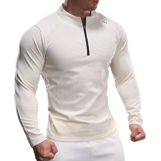 Herren Atmungsaktives Funktions-Langarmshirt mit kurzem Reißverschluss und Slim‑Fit EB