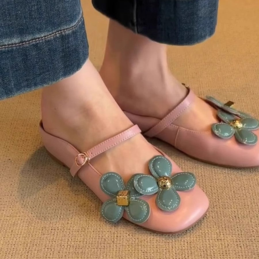 Damen Sling-Sandalen mit modischem Blumendesign und komfortabler Innensohle EB