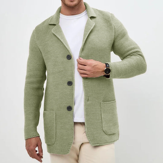 Herren Strickjacke mit warmem Schalkragen und praktischen Taschen EB