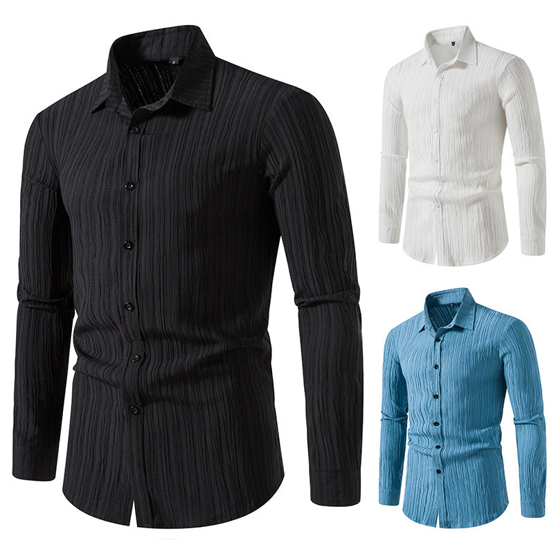 Herren Langarmhemd mit strukturiertem Design und moderner Passform EB