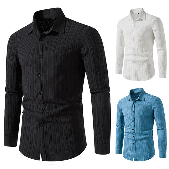 Herren Langarmhemd mit strukturiertem Design und moderner Passform EB