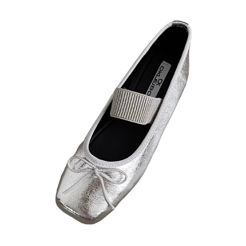 Damen Mary Jane Ballerinas mit elegantem Riemchen und verspieltem Schleifen-Detail EB