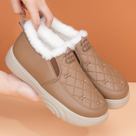 Damen Bequeme und warmgefütterte Slip-On Freizeitschuhe EB