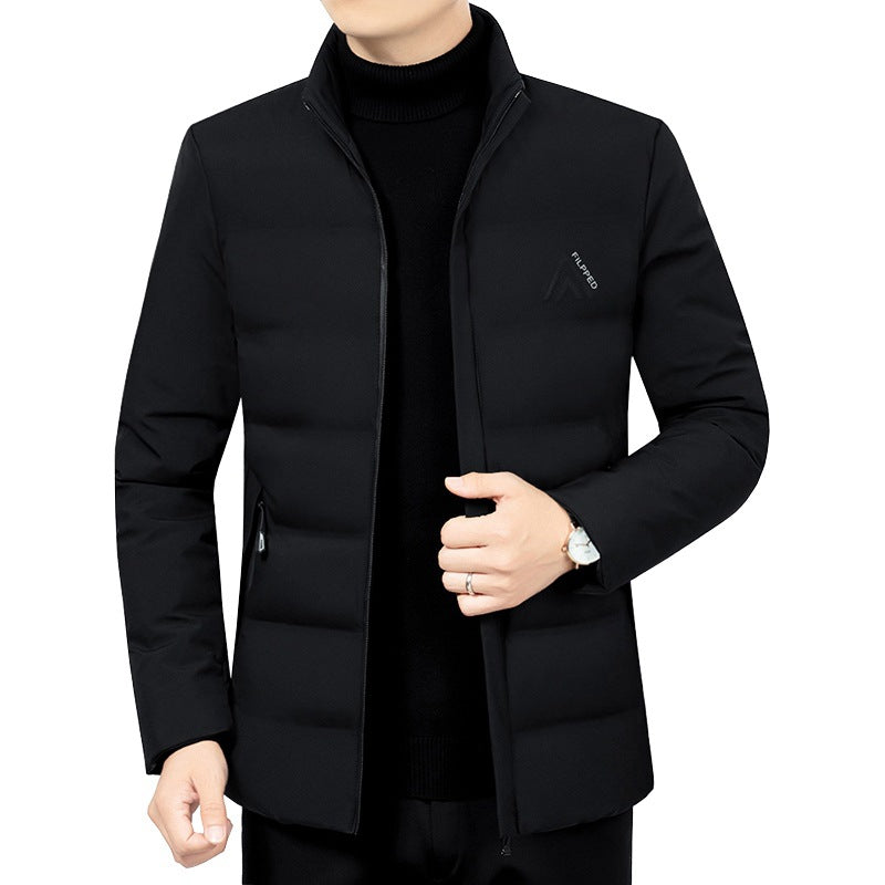 Herren Leicht wattierte City-Steppjacke mit Stehkragen und Reißverschlusstaschen EB