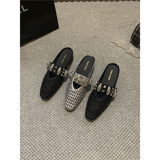 Damen elegante Mules mit modischem Netzdesign EB