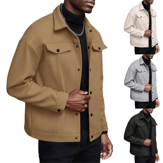Herren lässige Übergangsjacke mit praktischen Taschen und modernem Kragen EB