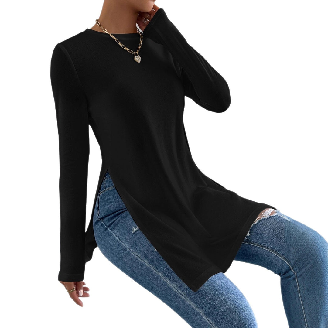 Damen Langarmshirt mit seitlichen Schlitzen und hochwertiger Verarbeitung EB