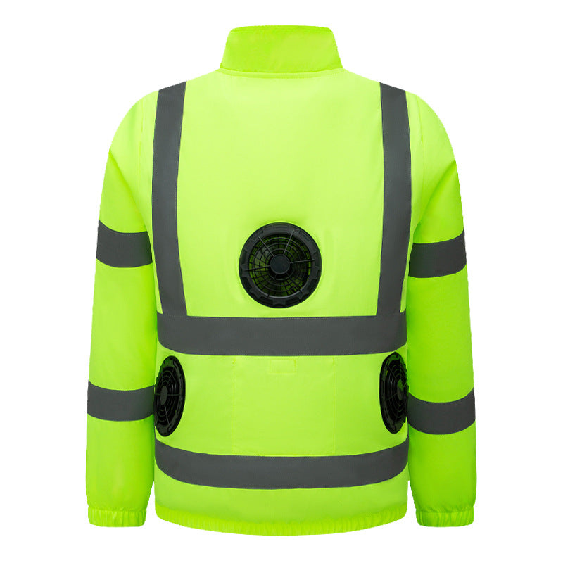 Unisex nan hochsichtbare Warnschutzjacke mit reflektierenden Streifen, extra Taschen und robuster Außenhülle R&B