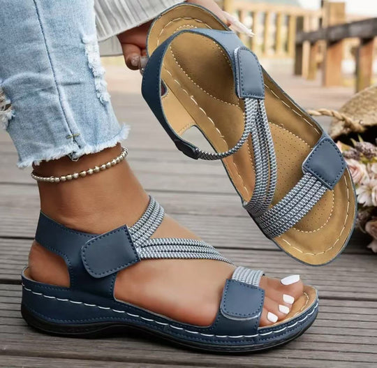 Damen bequeme Sandalen mit ergonomischem Riemen-Design EB