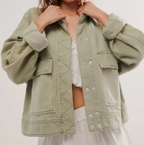 Damen lässige Oversized-Jacke EB