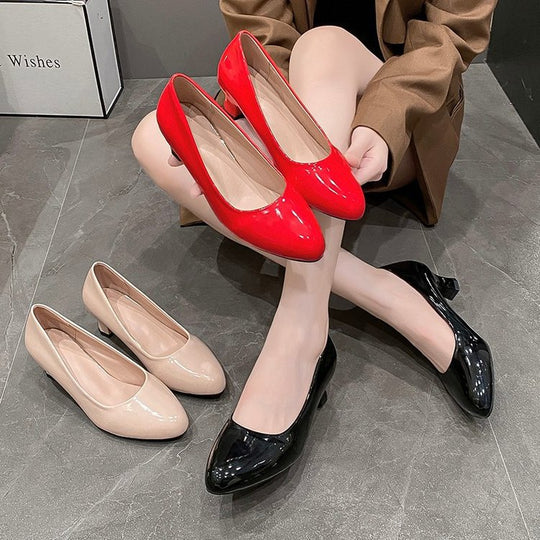 Damen elegante spitze Ballerinas mit bequemen Absatz EB