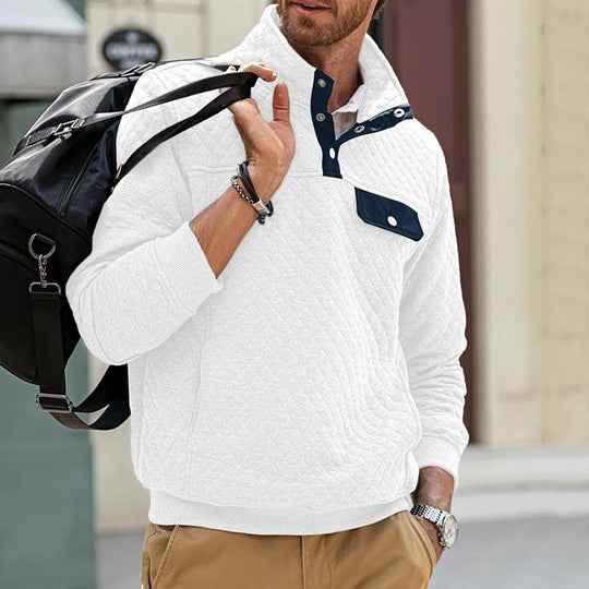 Herren Stepppullover mit Brusttasche und kontrastierenden Details EB