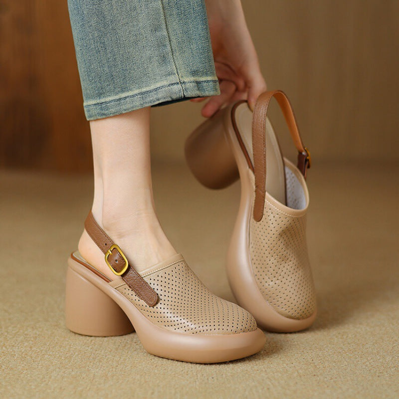 Damen Clogs mit atmungsaktivem Design und elegantem Blockabsatz EB