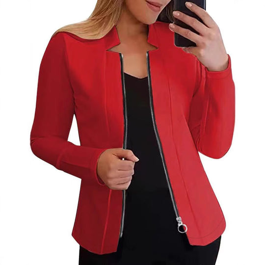 Damen Bikerjacke mit innovativem Schnitt und praktischen Reißverschlussdetails EB