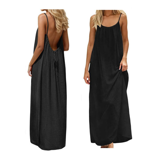 Damen Maxikleid mit tiefem Rücken EB