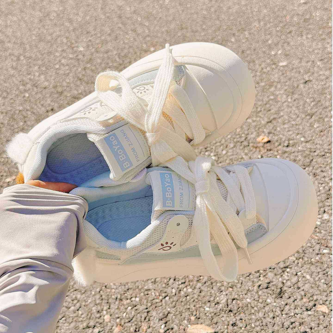 Damen Sneaker mit plüschiger Fütterung und flexiblen Schnürsenkeln EB
