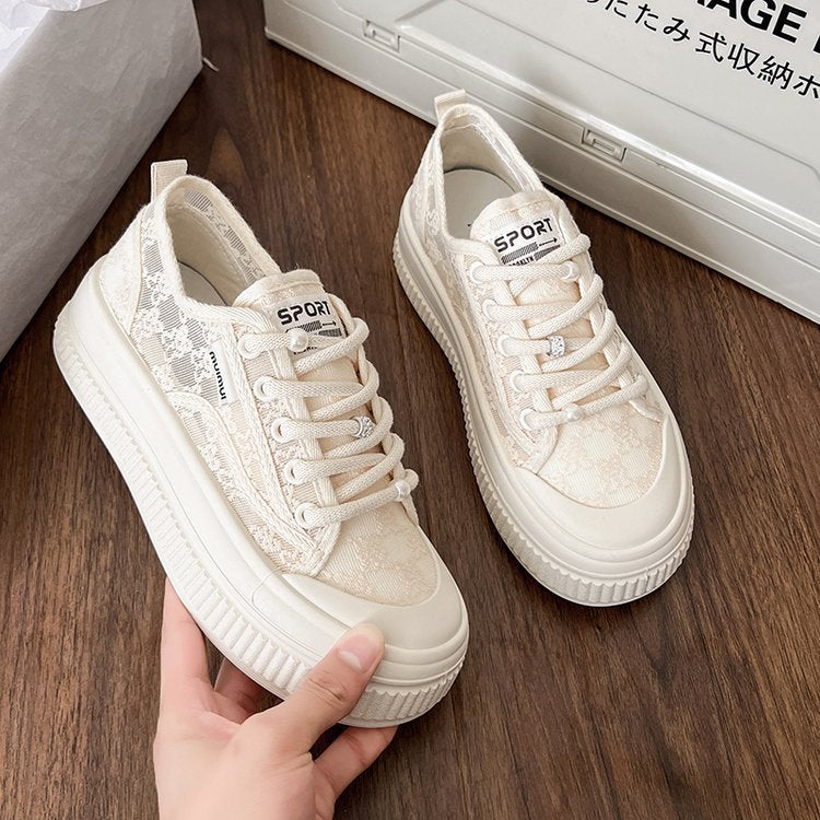 Damen Sneaker mit strapazierfähigem Obermaterial und dicker Laufsohle EB