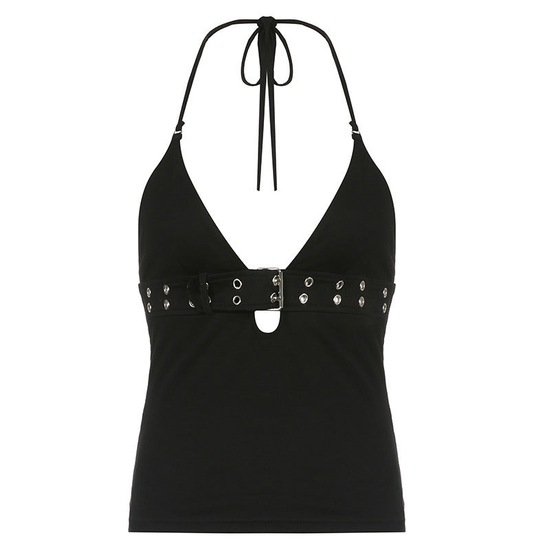 Damen Haltertop mit verstellbarem Gurt und Dekorakzenten EB