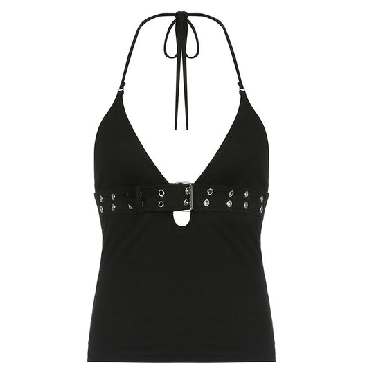 Damen Haltertop mit verstellbarem Gurt und Dekorakzenten EB
