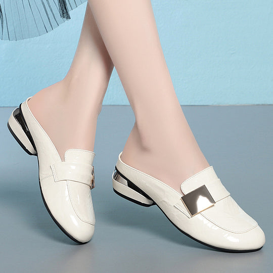 Damen Elegante Slipper mit modischem Dekor und komfortablem Blockabsatz EB