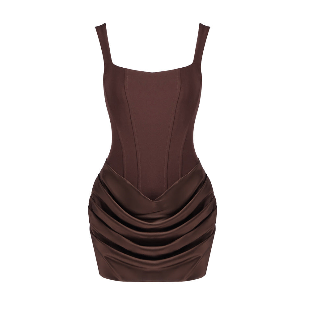 Damen Minikleid mit eleganter Drapierung und strukturierter Silhouette EB