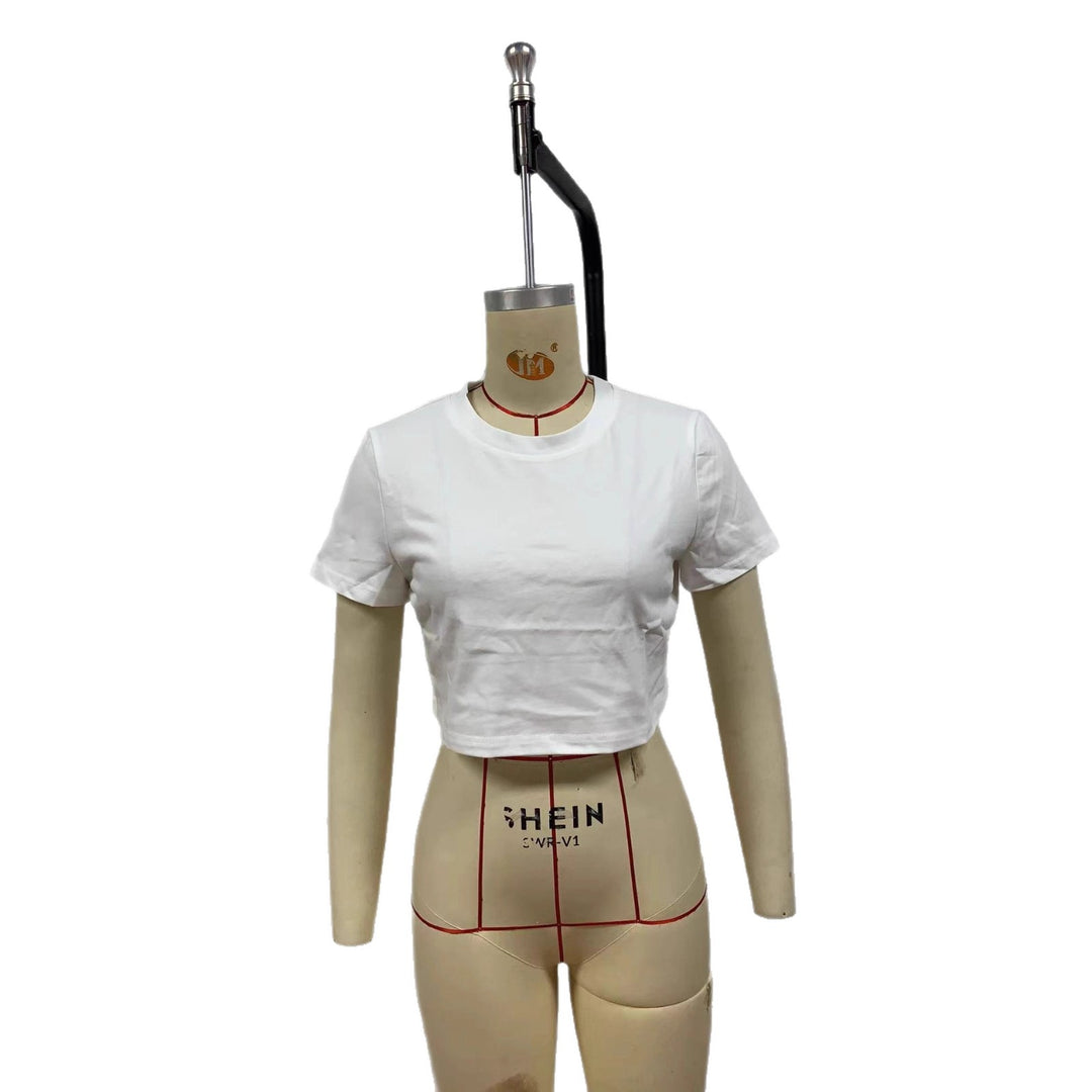 Damen Crop-T-Shirt mit hautsympathischem Baumwollmaterial und modernem Schnitt EB