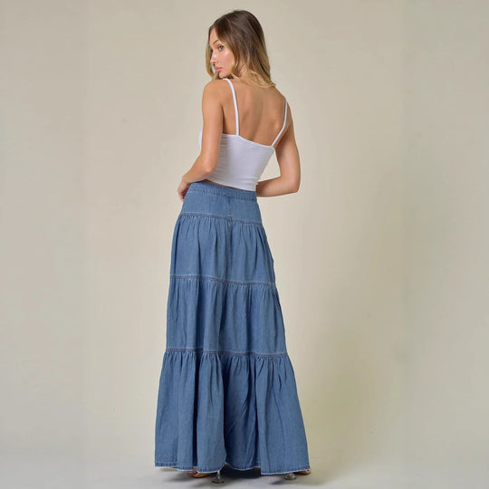 Damen luftiges Jeanskleid EB
