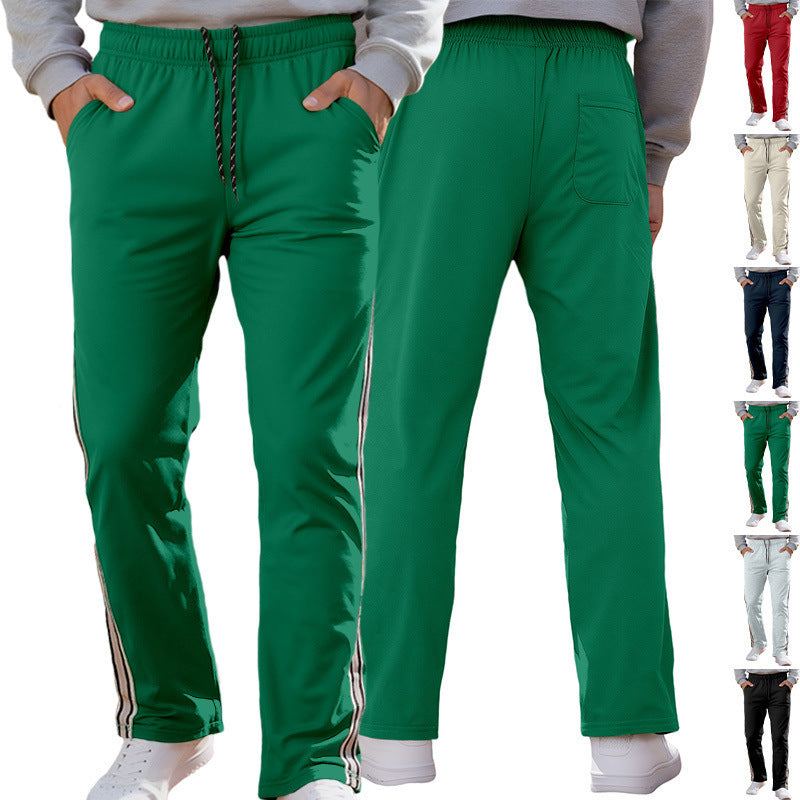 Herren nan Retro-Trackhose mit schmal zulaufendem Bein elastischem Bund Tunnelzug und seitlichen Streifen EB