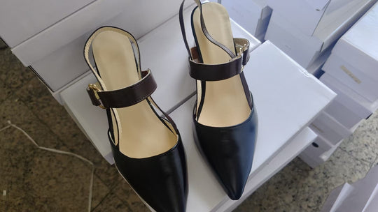 Damen Slingback-Pumps mit modischem Schmuckverschluss EB