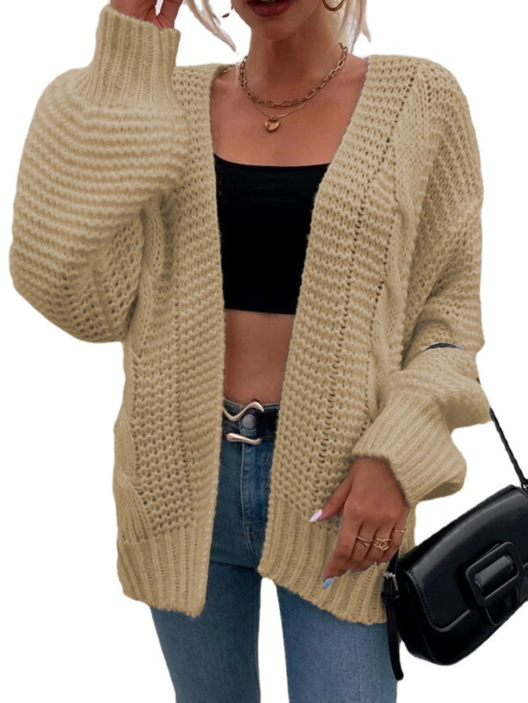 Damen Grobstrickjacke mit lässigem Schnitt und tiefen Taschen EB
